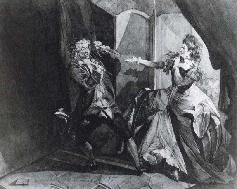 Henry Fuseli David Garrick and Hannah Pritchard as Macbeth and Lady Macbeth after the Murder of Duncan oil painting image